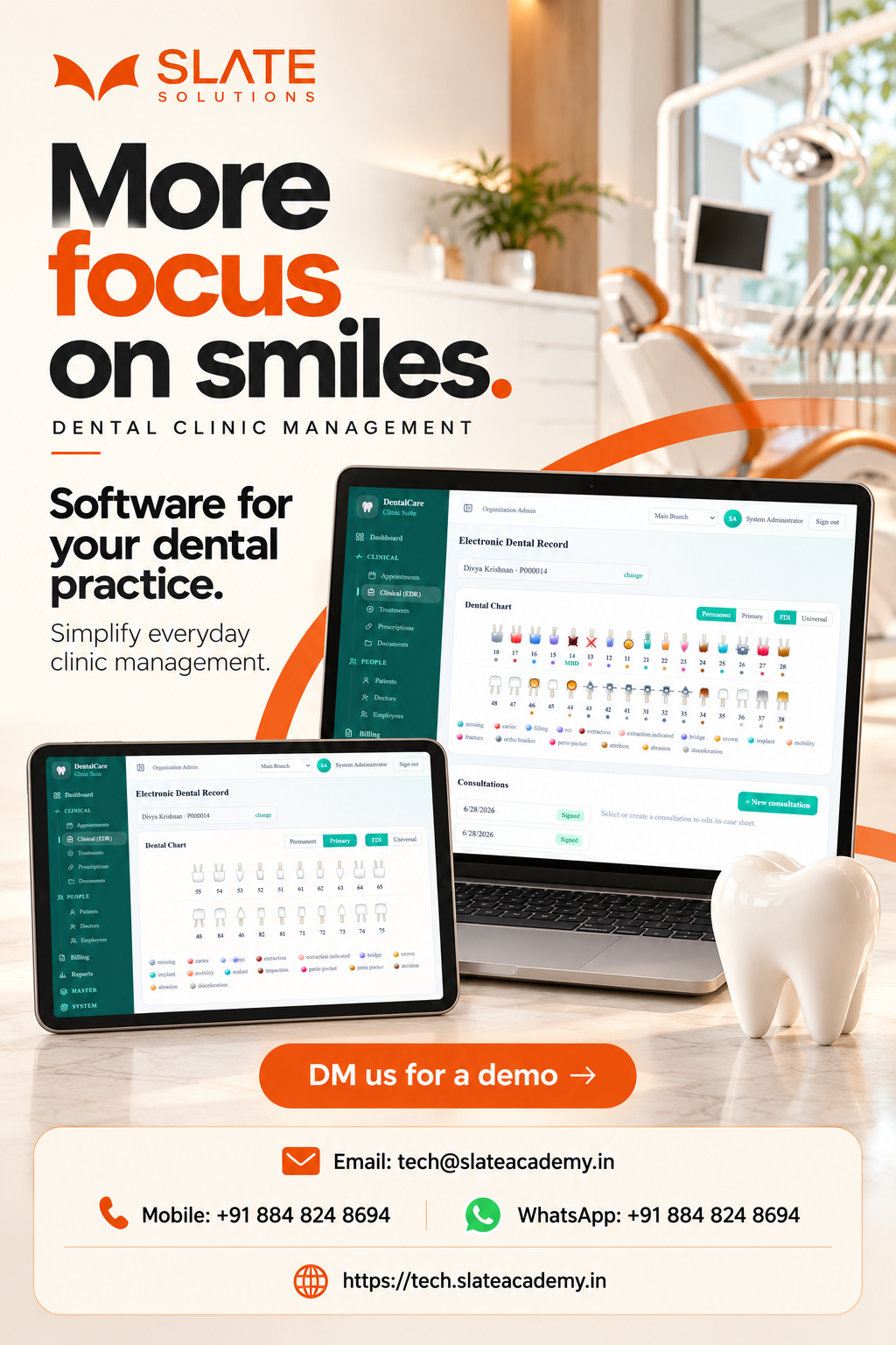 Dental clinic management showcase poster